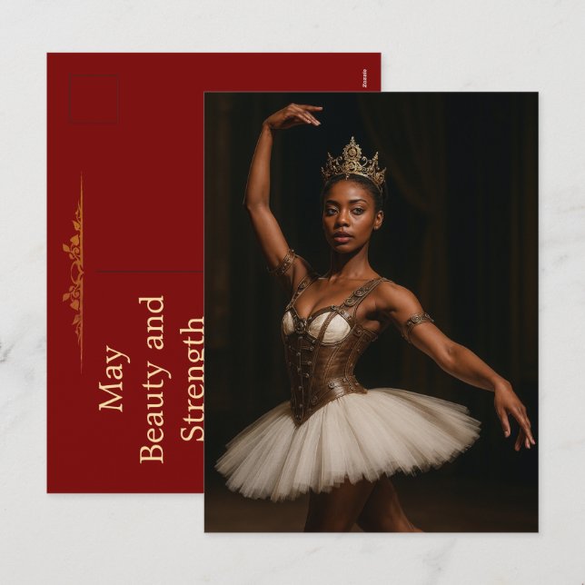 Postal Festiva Steampunk Royal Ballerina Elegante Fantasía (Anverso / Reverso)