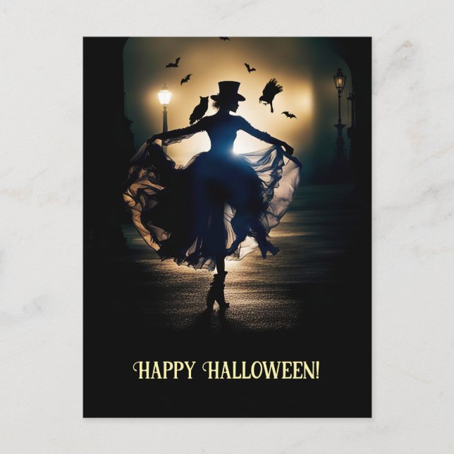 Postal Festiva Steampunk Victoria Happy Halloween Owal Lady (Anverso)