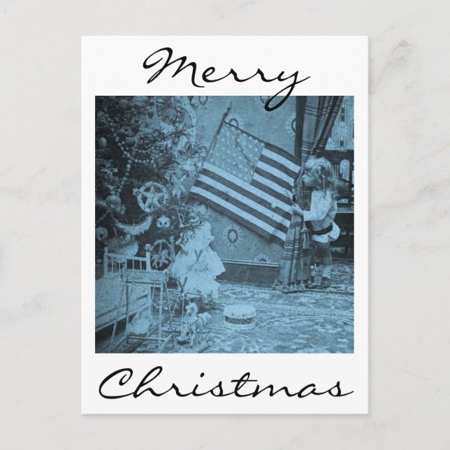 Postal Festiva Stereoview - Navidades patrióticos alrededor de 19 (Anverso)