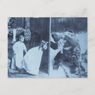 Postal Festiva ¿Stereoview - Santa? circa 1899