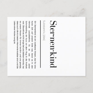 Postal Festiva Sternenkind Karte Duden - Trauer Karte Mama