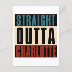 Postal Festiva Straight Outta Charlotte Carolina del Norte Estado