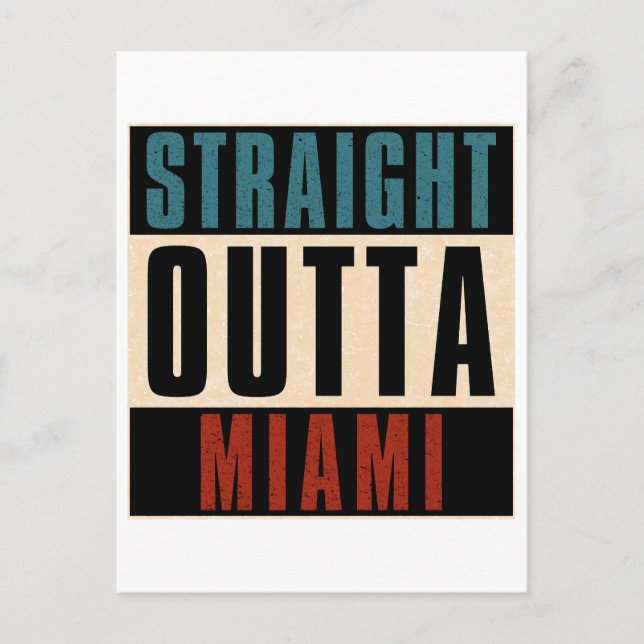 Postal Festiva Straight Outta Miami Florida (Anverso)