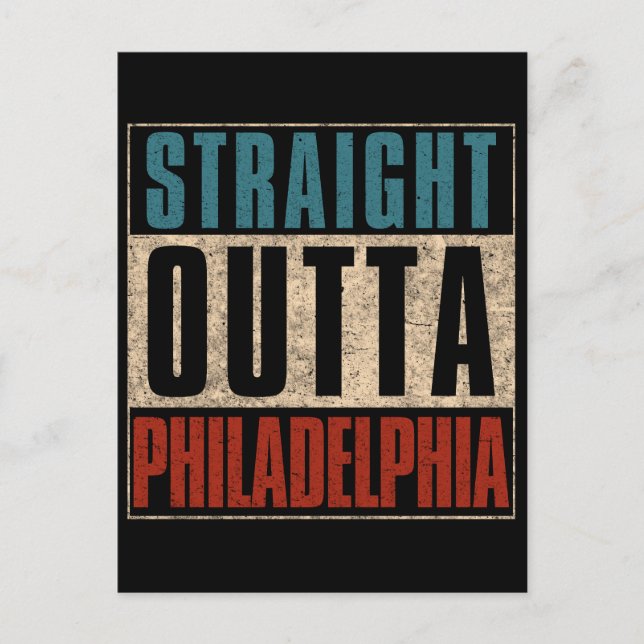 Postal Festiva Straight Outta Philadelphia Pennsylvania PA EE.UU. (Anverso)