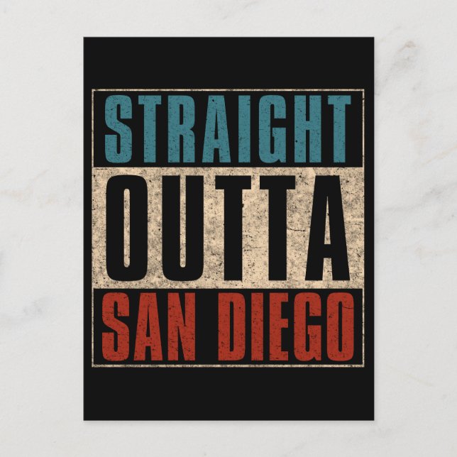 Postal Festiva Straight Outta San Diego California CA EE.UU. (Anverso)