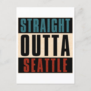 Postal Festiva Straight Outta Seattle Washington WA Estados Unido