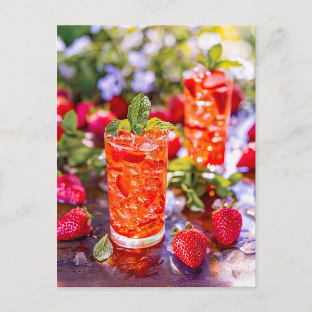 Postal Festiva Strawberry Daiquiri - Sueño de verano (Anverso)