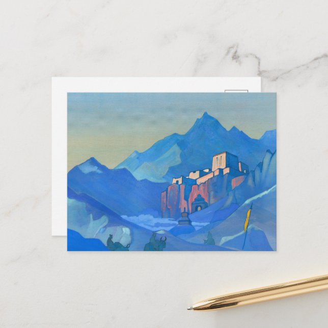 Postal Festiva Stronghold of the Spirit por Nicholas Roerich (Anverso/Reverso In Situ)