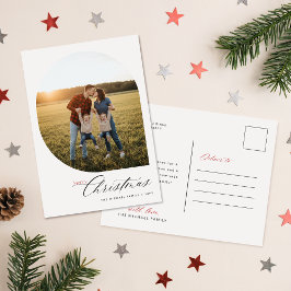 Postal Festiva Stylish Arch Photo Christmas Holiday Postcard