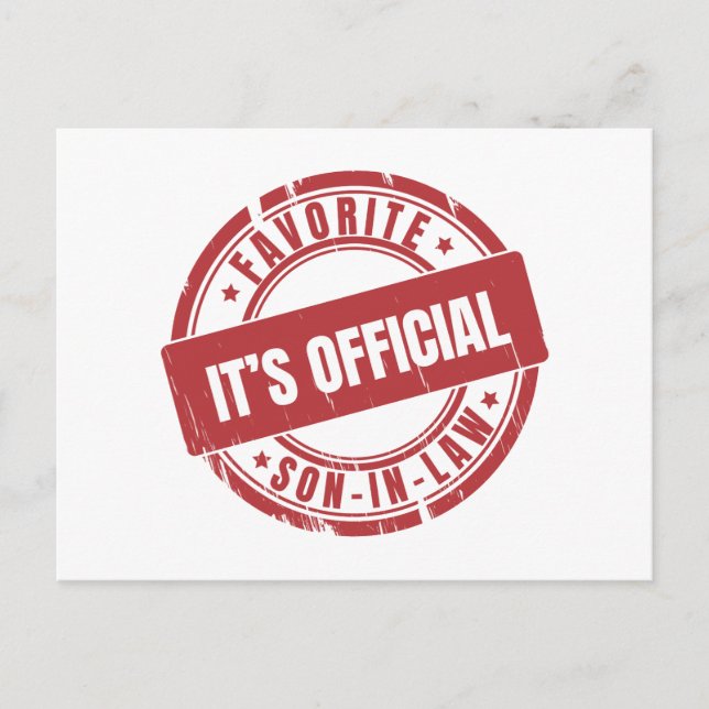 Postal Festiva Su Hijo Oficial Es El Hijo Favorito De La Ley. (Anverso)