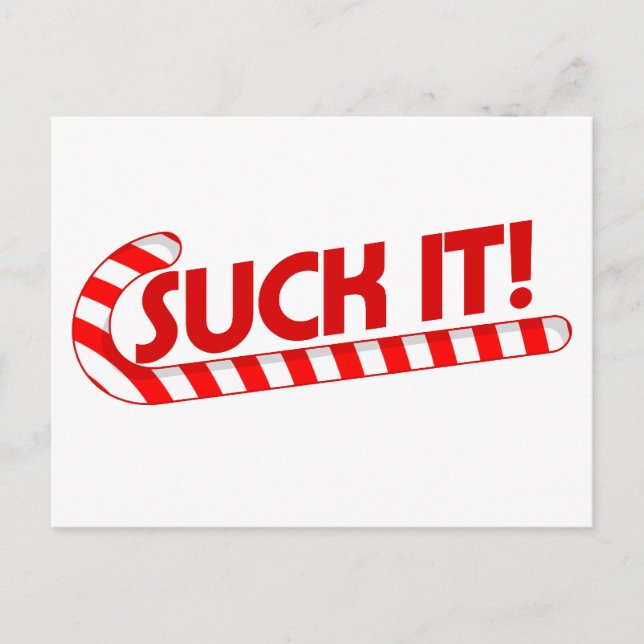 Postal Festiva Suck los Navidades Candy Cane (Anverso)