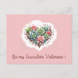 Postal Festiva Suculento Día de San Valentín del corazón de color