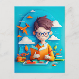 Postal Festiva Sueño de futuro autor de libros para niños