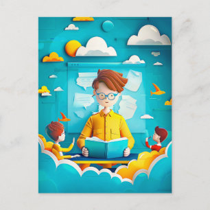 Postal Festiva Sueño de futuro maestro para niños