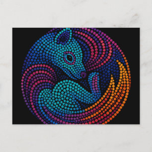 Postal Festiva Sueño del tilacino - Vibrante arte del punt en col