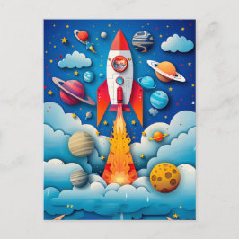 Postal Festiva Sueño futuro astronauta para los niños