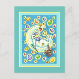 POSTAL FESTIVA SUEÑOS DE JELLY BEAN, BUNNY DE SLEEPY EASTER EN LA