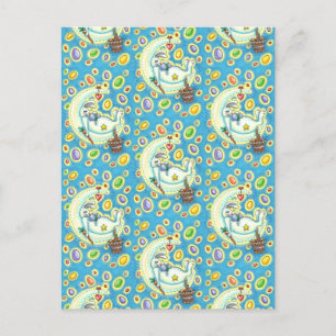 POSTAL FESTIVA SUEÑOS DE JELLY BEAN, BUNNY DE SLEEPY EASTER EN LA