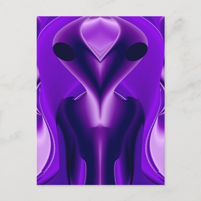 Postal Festiva Sueños del arcoiris púrpura 3D , Alien (Anverso)