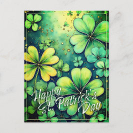 Postal Festiva Suerte del Día de San Patricio - Tréboles de Acuar