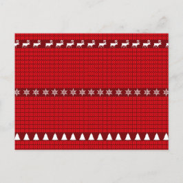Postal Festiva Suéter de punto blanco rojo para navidades