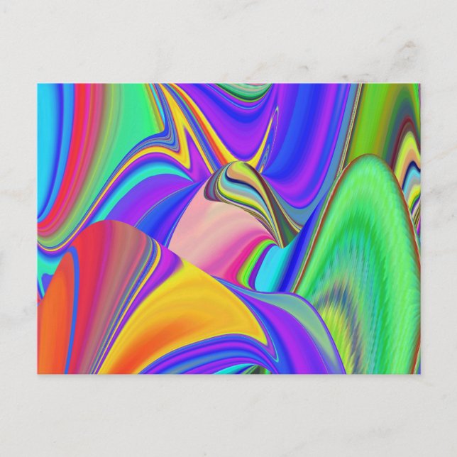 Postal Festiva Summerfeeling, Resumen 3D Rainbowart (Anverso)