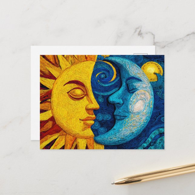 Postal Festiva Sun And Moon - Design 1 (Anverso/Reverso In Situ)