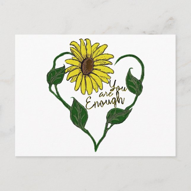 Postal Festiva Sunflower Eres suficiente (Anverso)