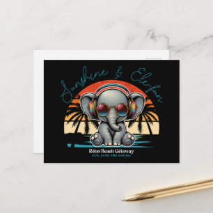 Postal Festiva Sunshine de primavera y Ele-fun Retro Beach Getawa