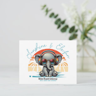 Postal Festiva Sunshine de primavera y Ele-fun Retro Beach Getawa