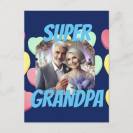 Postal Festiva Super Abuelo | Mensaje Personalizado, foto y nombr