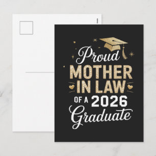 Postal Festiva Súper Orgullosa Suegra de Graduado de 2026