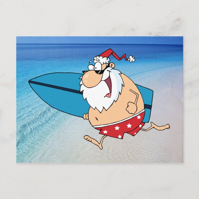 Postal Festiva surf santa (Anverso)
