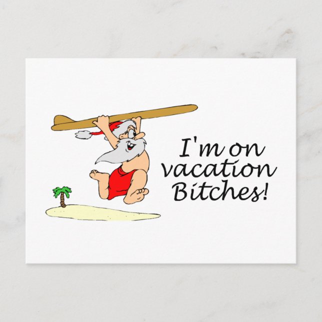 Postal Festiva Surfing Santa (Anverso)