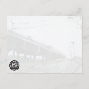 Postal Festiva Surfistas de Rockaway Beach con A Train al fondo T