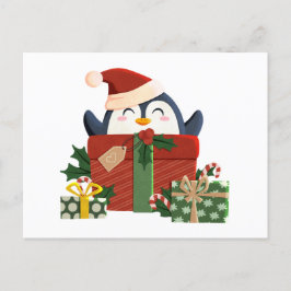 Postal Festiva Süßer Pinguin wünscht frohe Weihnachten