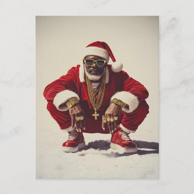 Postal Festiva Swag Santa A: Moderna mirada al icono de las vacac (Anverso)