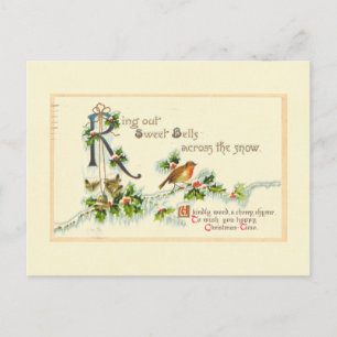 Postal Festiva Sweet Bells Vintage Christmas Postcard