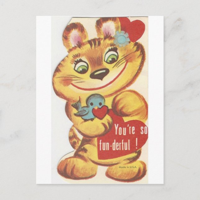 Postal Festiva Sweet Vintage Tiger Valentine (Anverso)