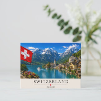 Postal Festiva Switzerland Zurich Travel Poster | Scenic Alpine