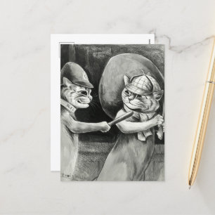 Postal Festiva Tabletas Pawnbroker de Louis Wain