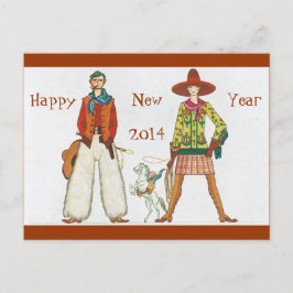 Postal Festiva Tacto del viejo Año Nuevo del oeste