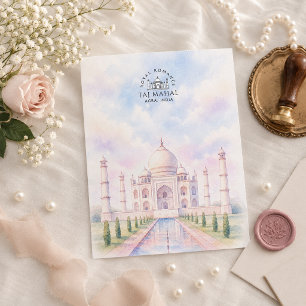 Postal Festiva Taj Mahal Agra India Arquitectura Hermosa