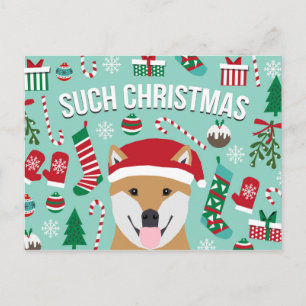 Postal Festiva Tales Navidades Doge Postcard - de un solo lado