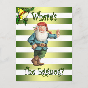 Postal Festiva Taller de Santa Ana ~ Navidades de Eggnog Elf~ Vac