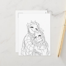 Tanjiro and Nezuko hug