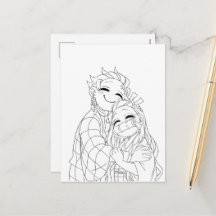 Tanjiro y Nezuko se abrazan
