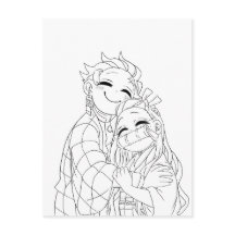Tanjiro y Nezuko se abrazan