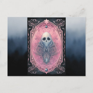 Postal Festiva Tarot de Humo Fantasma Rosa y Negro Halloween