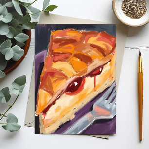 Postal Festiva Tarta de Manzana de Acción de Gracias Acuarela